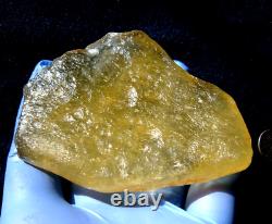 Libyan Desert Glass Meteorite Tektite impact specimen(800 crt)Dimples FLAT Gem