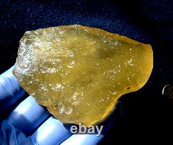 Libyan Desert Glass Meteorite Tektite impact specimen(800 crt)Dimples FLAT Gem