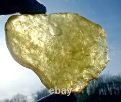 Libyan Desert Glass Meteorite Tektite impact specimen(800 crt)Dimples FLAT Gem