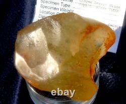 Libyan Desert Glass Meteorite Tektite impact specimen(800 crt)Soft orange Gem