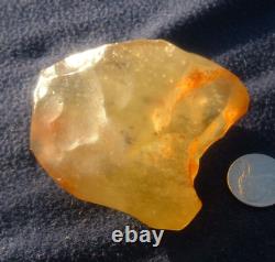 Libyan Desert Glass Meteorite Tektite impact specimen(800 crt)Soft orange Gem