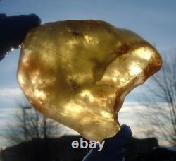 Libyan Desert Glass Meteorite Tektite impact specimen(800 crt)Soft orange Gem