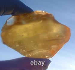 Libyan Desert Glass Meteorite Tektite impact specimen(800 crt)Soft orange Gem