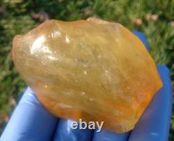 Libyan Desert Glass Meteorite Tektite impact specimen(800 crt)Soft orange Gem