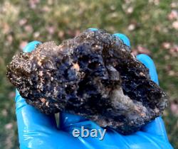 Libyan Desert Glass Meteorite Tektite impact specimen(805 crt)very Dark Black