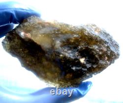 Libyan Desert Glass Meteorite Tektite impact specimen(805 crt)very Dark Black