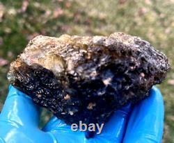 Libyan Desert Glass Meteorite Tektite impact specimen(805 crt)very Dark Black