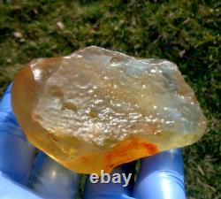 Libyan Desert Glass Meteorite Tektite impact specimen(830 ct)Soft yellow Gem