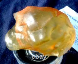 Libyan Desert Glass Meteorite Tektite impact specimen(830 ct)Soft yellow Gem