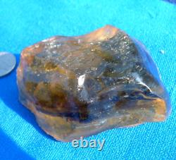 Libyan Desert Glass Meteorite Tektite impact specimen(840 crt)Super Blue lines