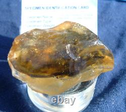 Libyan Desert Glass Meteorite Tektite impact specimen(840 crt)Super Blue lines