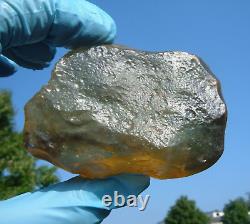 Libyan Desert Glass Meteorite Tektite impact specimen(840 crt)Super Blue lines