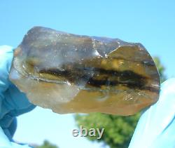 Libyan Desert Glass Meteorite Tektite impact specimen(840 crt)Super Blue lines