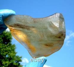 Libyan Desert Glass Meteorite Tektite impact specimen(850 ct)Gem -Dark lines A+