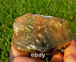 Libyan Desert Glass Meteorite Tektite impact specimen(865 crt)dimples Real Gem