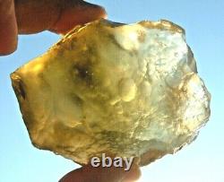 Libyan Desert Glass Meteorite Tektite impact specimen(865 crt)dimples Real Gem