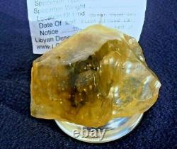 Libyan Desert Glass Meteorite Tektite impact specimen(865 crt)dimples Real Gem