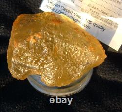 Libyan Desert Glass Meteorite Tektite impact specimen(900 crt)Dimples Gem AA+