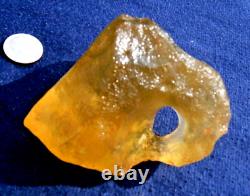 Libyan Desert Glass Meteorite Tektite impact specimen(920 crt) Big natural Hole