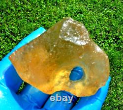 Libyan Desert Glass Meteorite Tektite impact specimen(920 crt) Big natural Hole