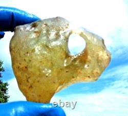 Libyan Desert Glass Meteorite Tektite impact specimen(920 crt) Big natural Hole