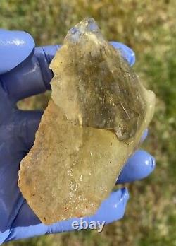 Libyan Desert Glass Meteorite Tektite impact specimen(925 crt)Dark insider Gem