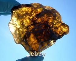 Libyan Desert Glass Meteorite Tektite impact specimen(930 crt)Dark Black Gem A