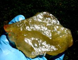 Libyan Desert Glass Meteorite Tektite impact specimen(980 crt)Flat Dimples Gem