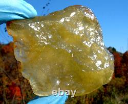 Libyan Desert Glass Meteorite Tektite impact specimen(980 crt)Flat Dimples Gem