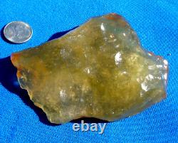 Libyan Desert Glass Meteorite Tektite impact specimen(980 crt)Flat Dimples Gem