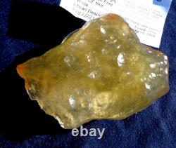 Libyan Desert Glass Meteorite Tektite impact specimen(980 crt)Flat Dimples Gem