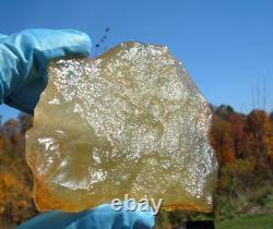 Libyan Desert Glass Meteorite Tektite impact specimen(980 crt)Flat Dimples Gem