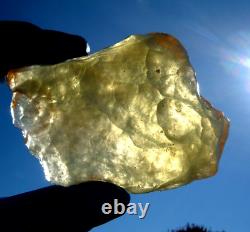 Libyan Desert Glass Meteorite Tektite impact specimen(980 crt)Flat Dimples Gem