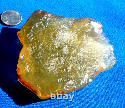 Libyan Desert Glass Meteorite Tektite impact specimen(980 crt)Flat Dimples Gem