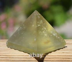 Libyan Desert Glass Pyramid-231 ct-Meteorite Tektite-asteroid impact-1.3 Height