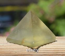 Libyan Desert Glass Pyramid-231 ct-Meteorite Tektite-asteroid impact-1.3 Height