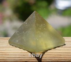 Libyan Desert Glass Pyramid-231 ct-Meteorite Tektite-asteroid impact-1.3 Height