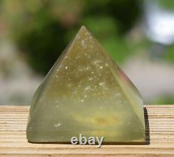 Libyan Desert Glass Pyramid-231 ct-Meteorite Tektite-asteroid impact-1.3 Height