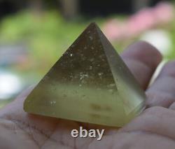 Libyan Desert Glass Pyramid-231 ct-Meteorite Tektite-asteroid impact-1.3 Height