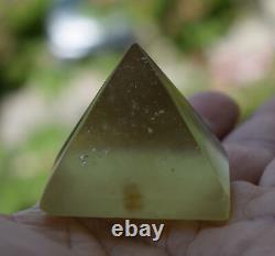 Libyan Desert Glass Pyramid-231 ct-Meteorite Tektite-asteroid impact-1.3 Height