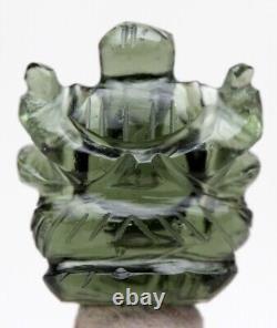 MOLDAVITE GANESHA Ganesh Meteorite Impact Glass Gemstone Tektite HINDU Carving