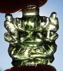 MOLDAVITE GANESHA Ganesh Meteorite Impact Glass Gemstone Tektite HINDU Carving