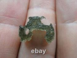 Moldavite Tektite (Meteorite Impact Glass) CRAZY Shape Czech Republic, Chlum