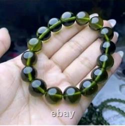 Natural 8mm Moldavite Czech Meteorite Impact Glass Bracelet Natural Rough