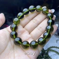 Title 10mm Moldavite Czech Meteorite Impact Glass Bracelet Natural Rough