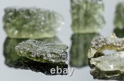 13x MOLDAVITE cristal vert tektite impact météorite 50 cts pendentif brut #7541T