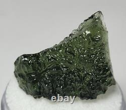 19 carats 25mm de long Moldavite de la République tchèque provenant de l'impact d'une météorite