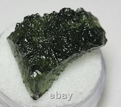 19 carats 25mm de long Moldavite de la République tchèque provenant de l'impact d'une météorite