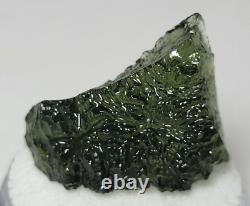 19 carats 25mm de long Moldavite de la République tchèque provenant de l'impact d'une météorite