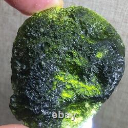 218,2 Ct MOLDAVITE De République Tchèque De L'Impact De Météorite Avec Des Éclats